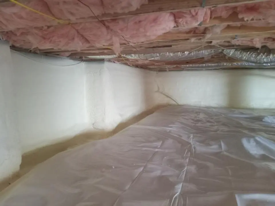 Crawl space encapsulation with closed-cell spray foam for Spray Foam Roofing in Highland Heights
